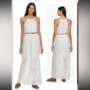 Lily Rose White Lace Maxi Dress large